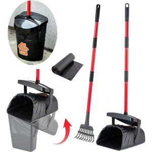 Pooper Scooper Large Swivel Bin & Rake for Large & Small Dogs Non-Breakable